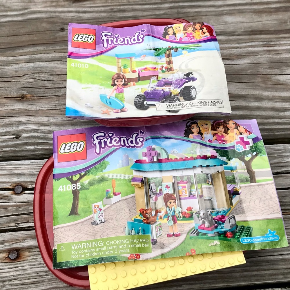 100% Complete 2 LEGO FRIENDS 41085 41010 Pets Beach Buggy Building Block Sets
